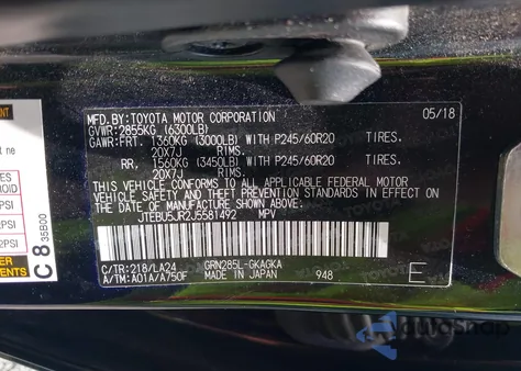 2018 Toyota 4Runner Sr5 Prem/Ltdl/Trail/Trd из США, поврежденный, VIN JTEBU5JR2J5581492